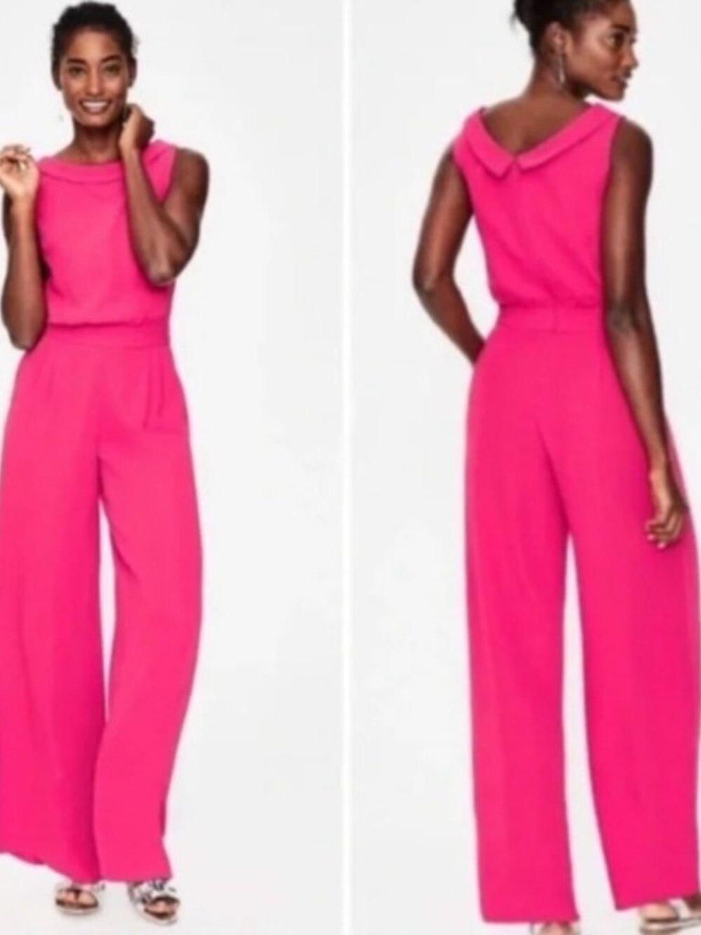 Boden Tutti Fruity Pink Clarissa Wide-Leg Jumpsuit - Picture 2 of 3